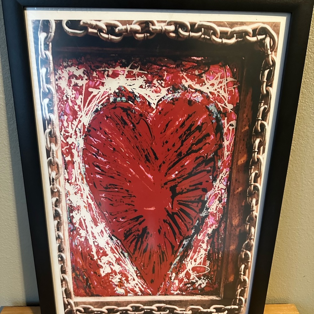 Heart print with white matte